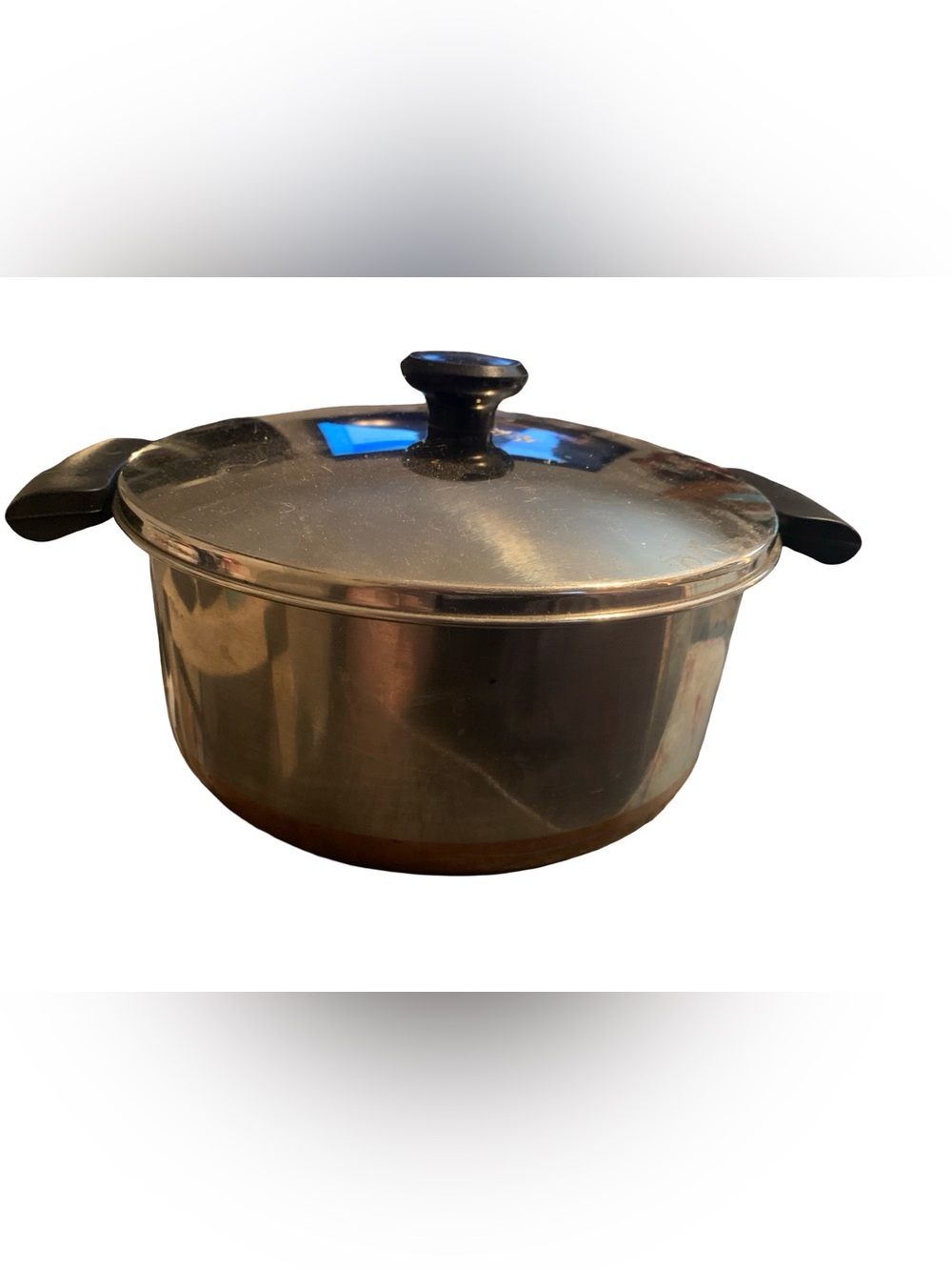 Vintage Revere Ware 4 1/2 Quart Stock Pot Dutch Oven Copper Bottom With Lid